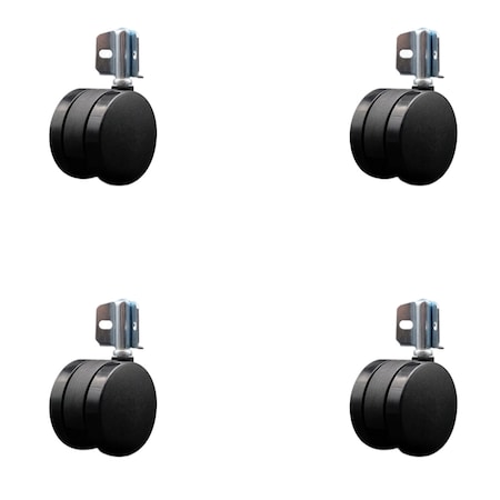 Service Caster 2-3/8'' Nylon Twin Wheel Casters with Corner Mounting Bracket , 4PK SCC-UHGR02S60-NYS-716-4-CB90-4
